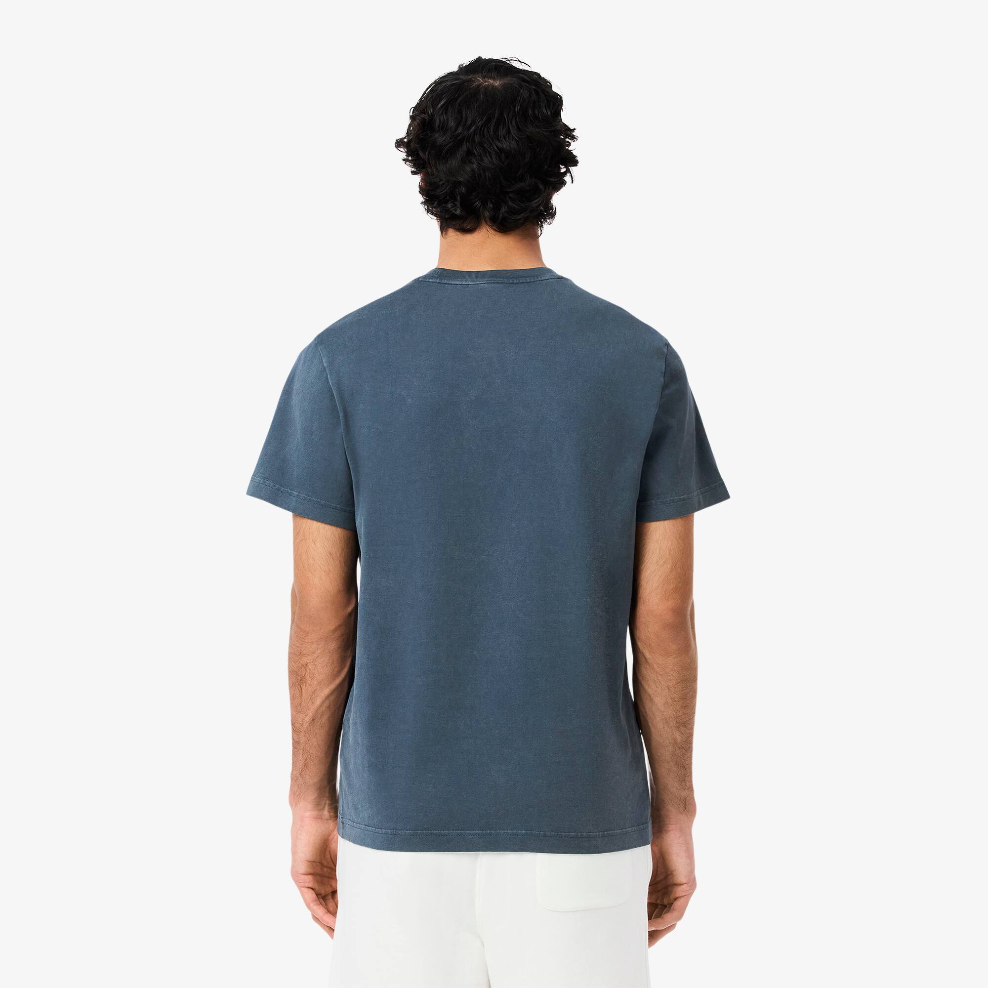 Tシャツ・カットソー LACOSTE Men T Shirts TH9894 C7Z Blue Men's Washed Effect Heavy Jersey T-Shirt - T-shirts - New In