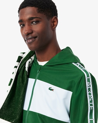 Colour-Block Logo Stripe Tennis Jacket