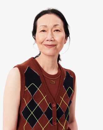 Jacquard Intarsia Cardigan Vest