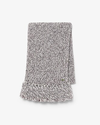 Mercerized Wool Blend Knit Scarf