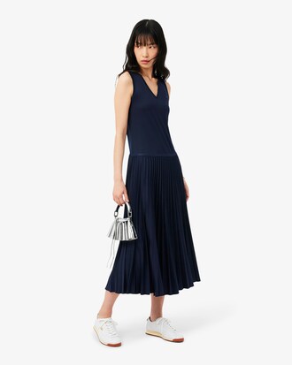 Long Sleeveless Pleated Dress