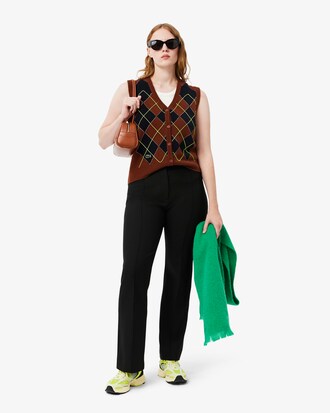 Jacquard Intarsia Cardigan Vest