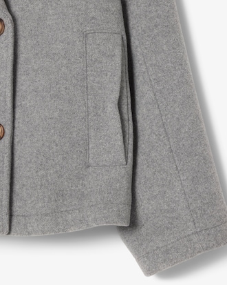 Short Oversized Wool Blend Pea Coat