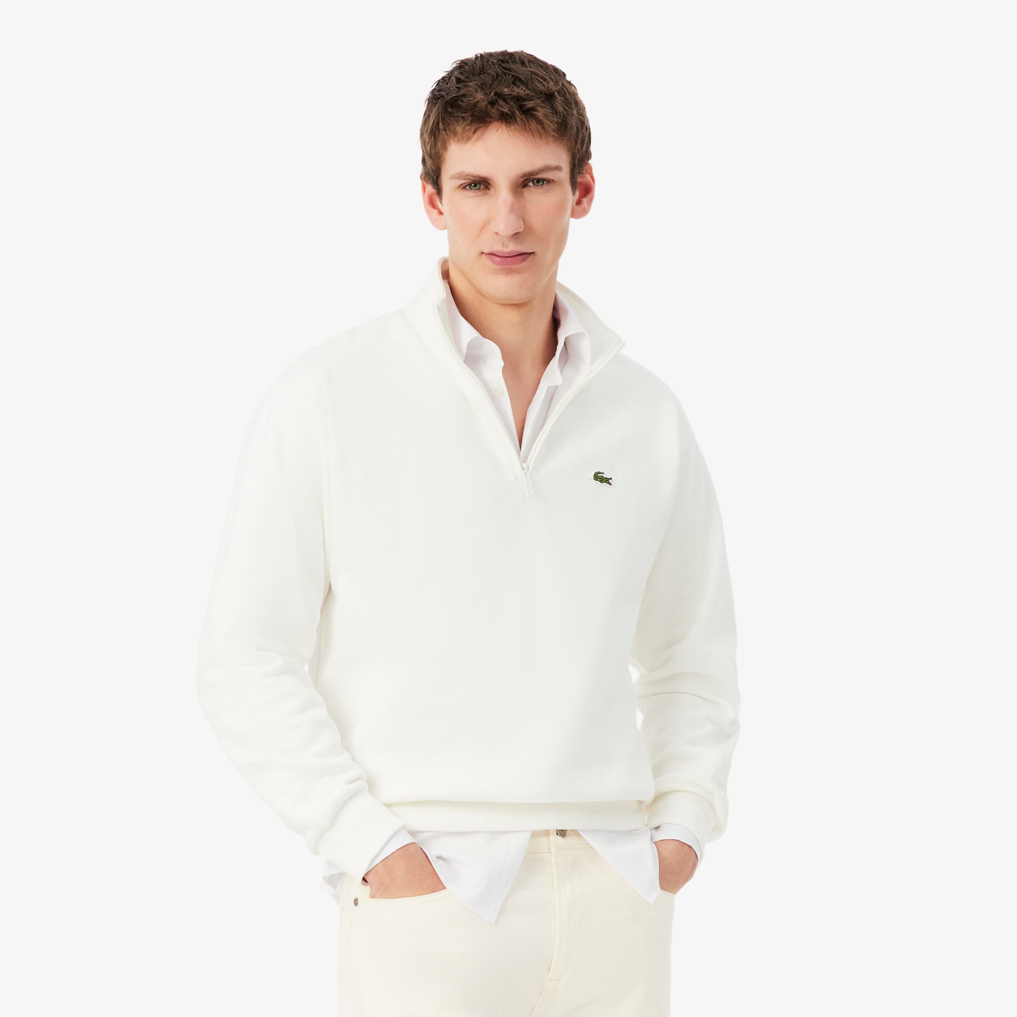 トップス LACOSTE Fleece Zip Neck Sweatshirt - Men's Sweatshirts - New In 2026 | Lacoste