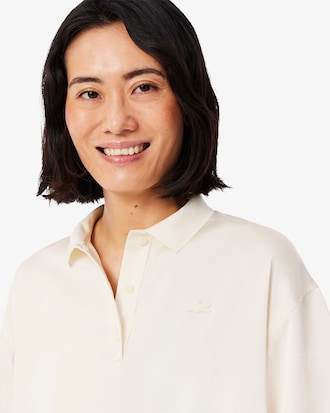 Oversized Silky Fluid Polo Shirt