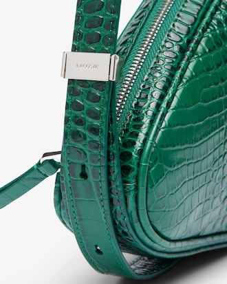Runway Embossed Leather Hobo Racket Bag