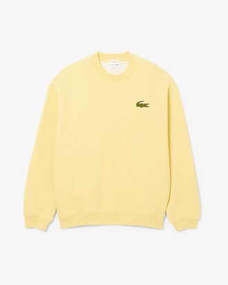 Loose Fit Badge Accent Fleece Sweatshirt