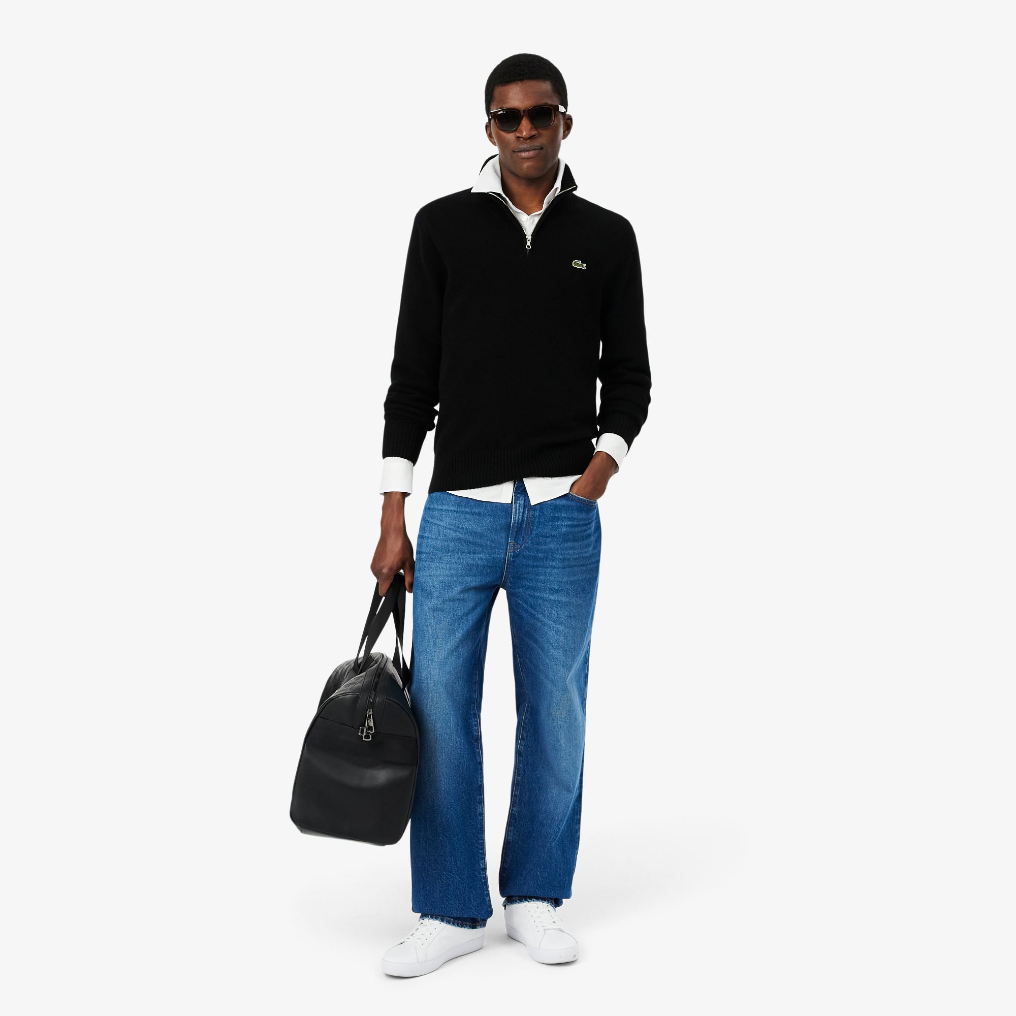Zipped High Neck Wool Sweater - Men's Knitwear - New In 2026 | Lacoste