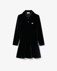 Shiny Stretch Velour Polo Dress