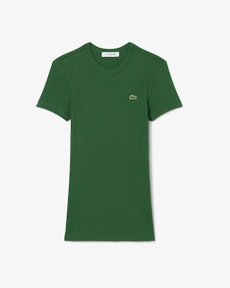 Slim Fit Ribbed Cotton T-shirt