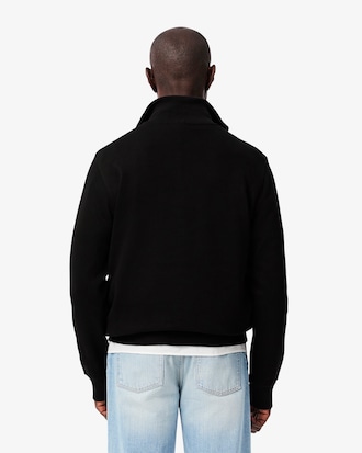 Zip-Up High Neck Interlock Sweatshirt