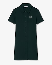 Tennis Badge Accent Polo Collar Piqu&eacute; Dress