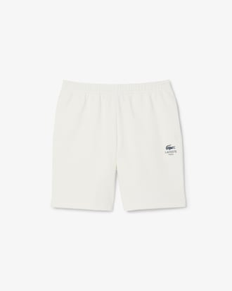 Printed cotton fleece shorts