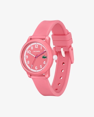 Kids&rsquo; Lacoste.12.12 Pink Silicone Strap Watch