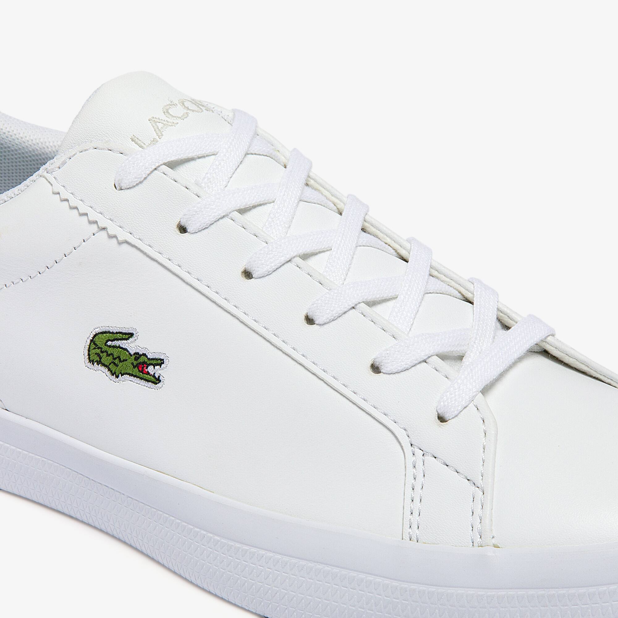 lacoste plain white shoes