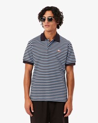 Classic Fit Textured Striped Polo Shirt