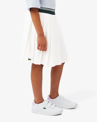 Oxford Cotton Pleated Skirt