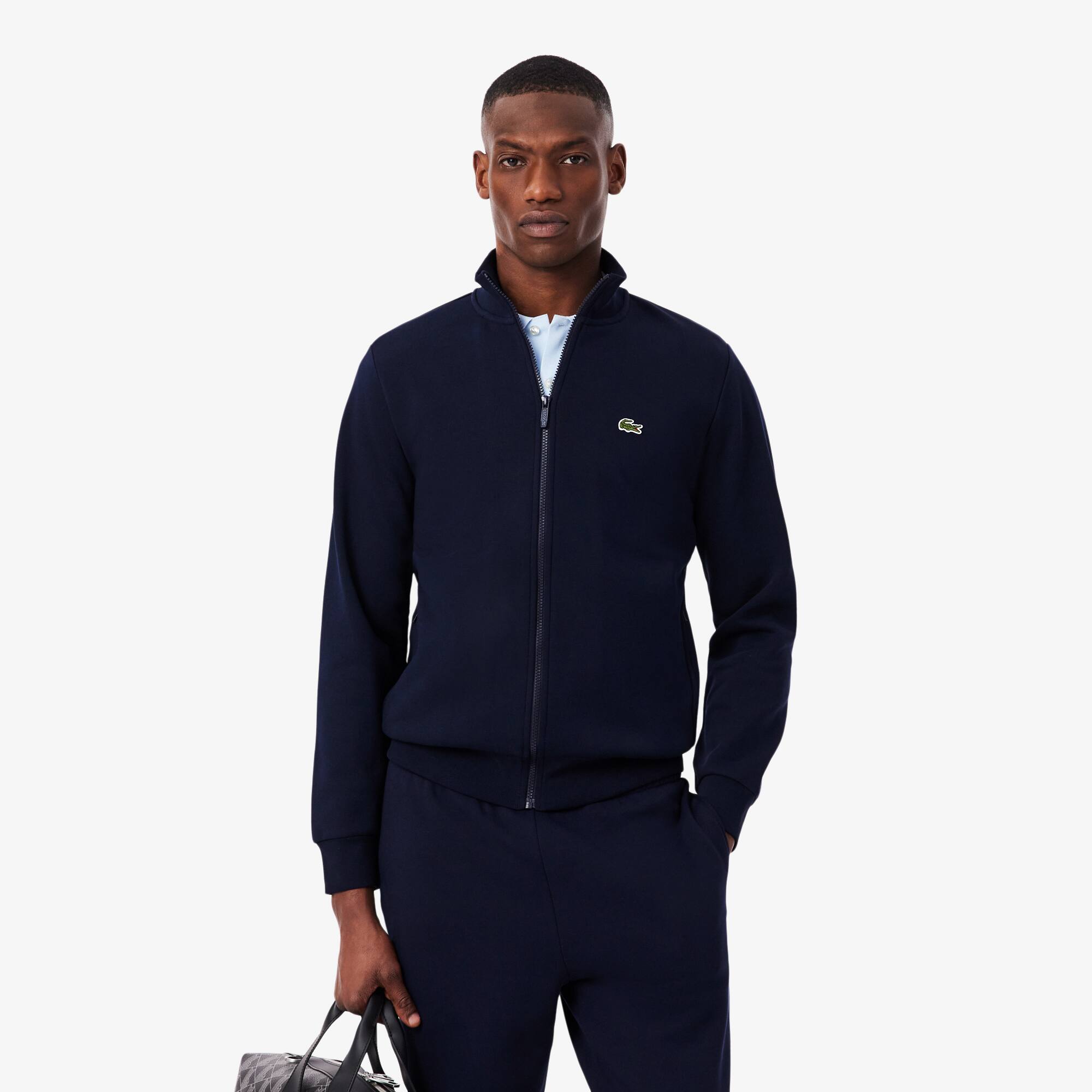 Zip-Up High Neck Fleece Sweatshirt - Men's Sweatshirts - New In