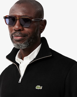 Zip-Up High Neck Interlock Sweatshirt