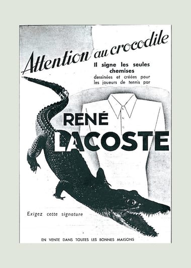 Campaña publicitaria "Attention au crocodile", 1937 © Archivos Lacoste