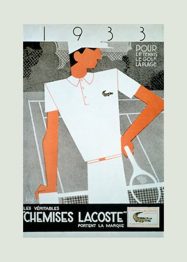 Primer anuncio de las camisas Lacoste, 1933 © Archivos Lacoste