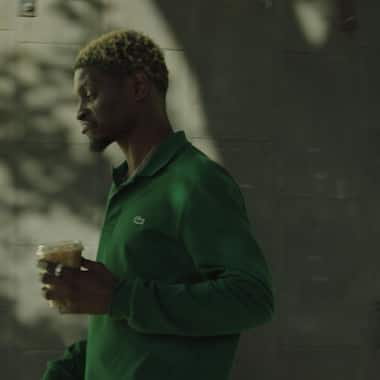 Polo verde cl&aacute;sico de manga larga Lacoste