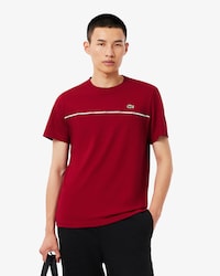 Camiseta de punto jersey de algod&oacute;n con ribete de Lacoste