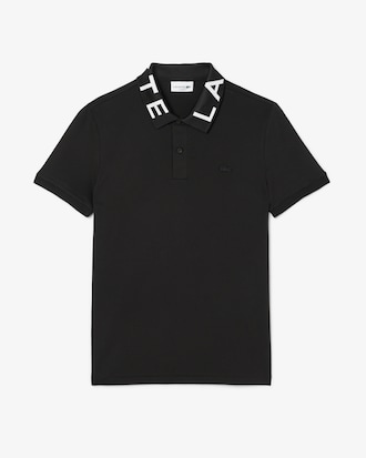 Polo de corte ajustado con detalles de marca en jacquard