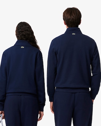 Sudadera estampada con cuello alto y cremallera
