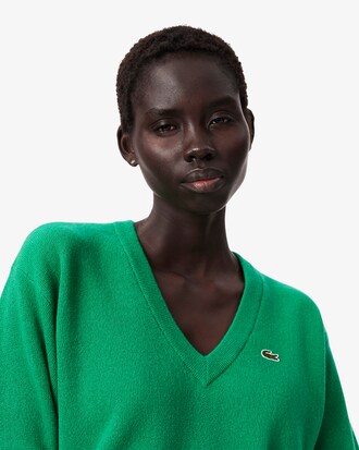 Jersey de punto musgo de corte holgado de lana cardada Punto