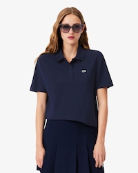 Polo de corte holgado de piqu&eacute; vaporoso