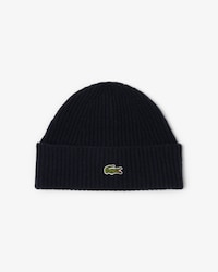 Gorro de lana cardada de punto de canalé