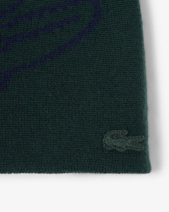 Gorro de lana con cocodrilo de jacquard