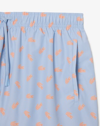 Short de ba&ntilde;o de largo medio con estampado de cocodrilos