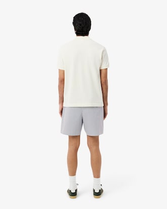 Short de baño texturizado de rayas de largo medio