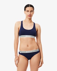 Bralette de algodón elástico con cinta en contraste