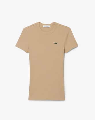 Camiseta de canalé de algodón de corte ajustado