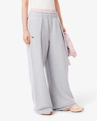 Pantalón plisado de pierna ancha con cocodrilo