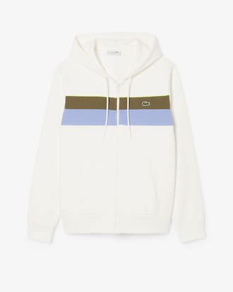 Sudadera con capucha y cremallera color block