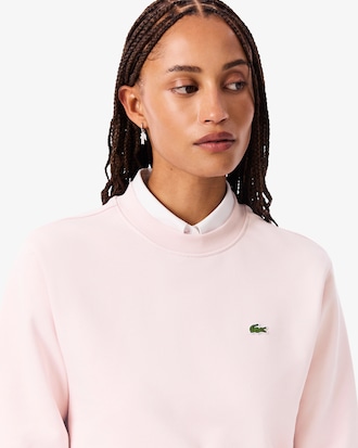 Sudadera de cuello redondo de felpa de corte holgado