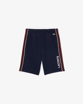 Pantalón corto de felpa con rayas en contraste