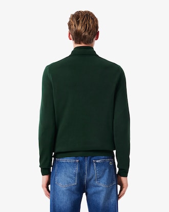 Jersey de cuello alto de algodón con cremallera