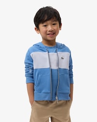 Sudadera con capucha y cremallera con bloques de color
