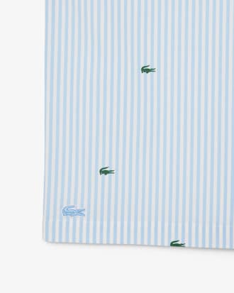 Camisa de pijama de algodón a rayas con estampado de cocodrilo