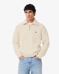 Jersey con media cremallera y cuello alto de lana gruesa