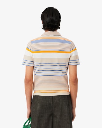 Polo de piqu&eacute; de rayas de corte ajustado Runway