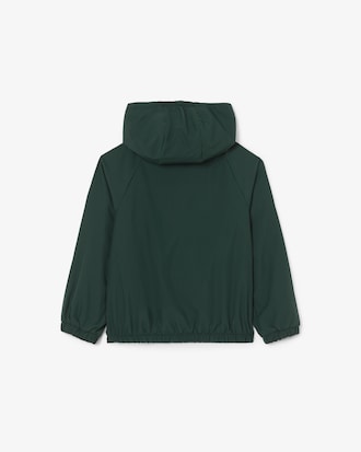 Chaqueta deportiva acolchada con capucha con rayas de logotipo