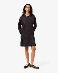 Vestido polo plisado de sat&eacute;n
