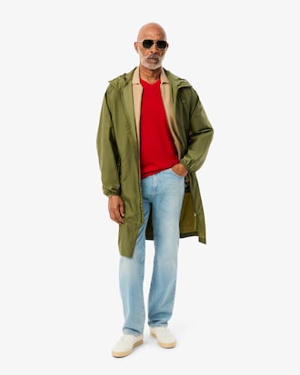 Camiseta de cuello de pico de algodón pima ligero