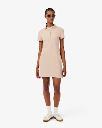 Vestido polo de corte ajustado de minipiqu&eacute; el&aacute;stico